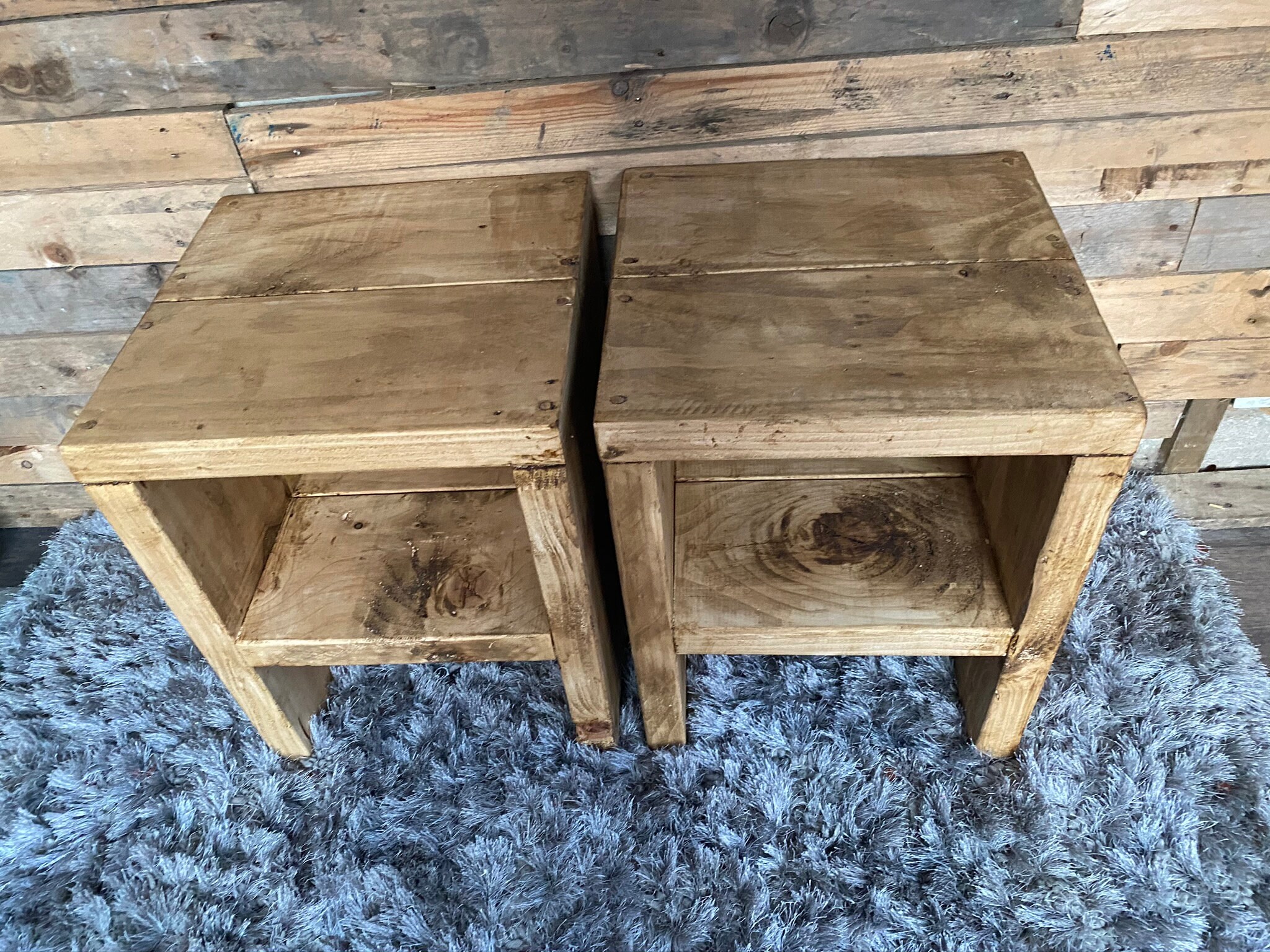 Handmade Bespoke Bedside Side Tables Reclaimed Farmhouse Etsy