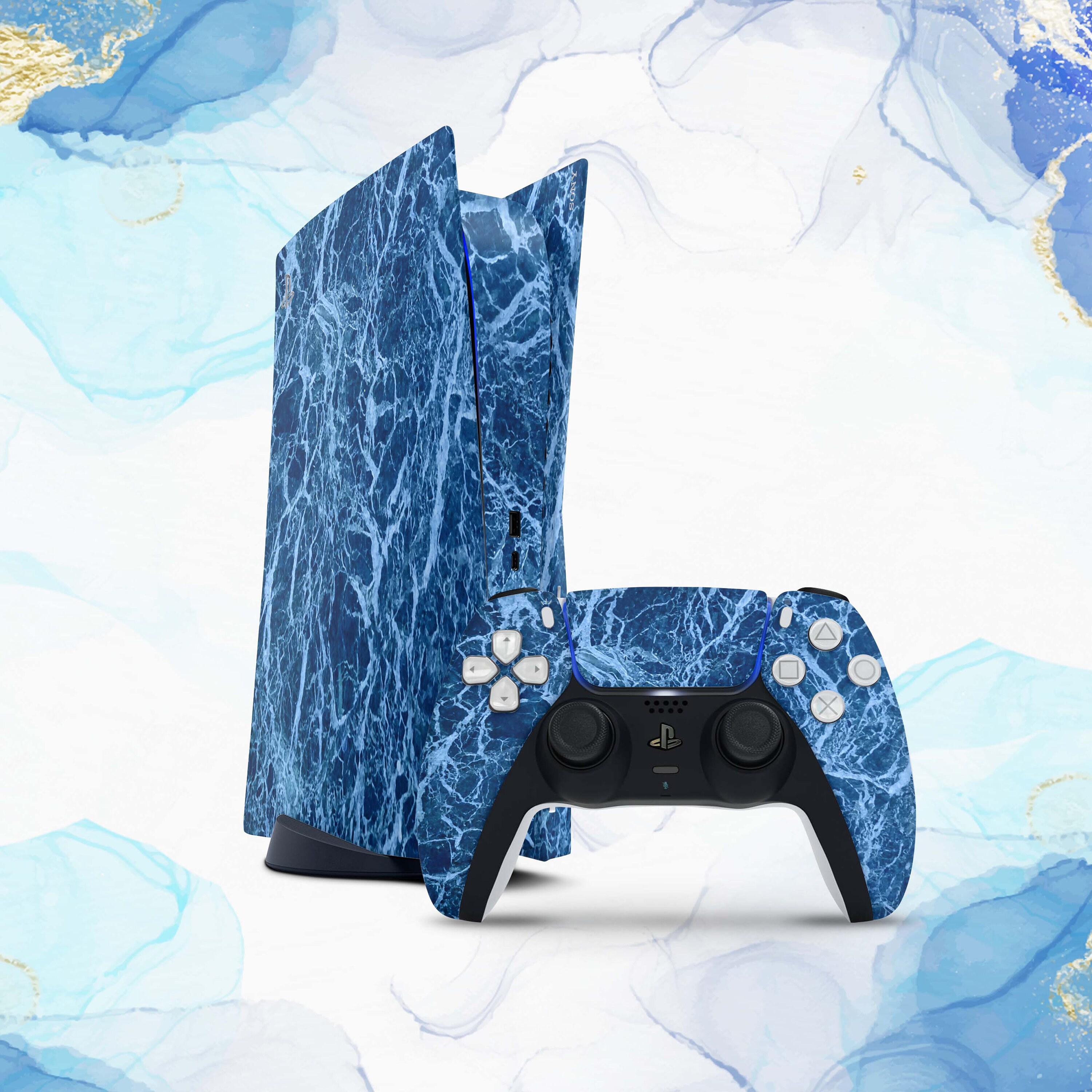 Blue Marble PS5 Skin PS4 Pro Vinyl sticker Wrap with 2 Etsy