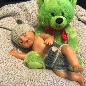 crochet baby Photo props, Diaper cover & hat SET