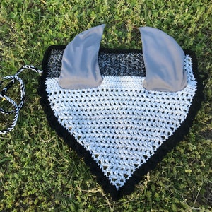 Full size/ horse size horse ear bonnet, horse fly bonnet, plain or with rhinestones, show ready, all hand made