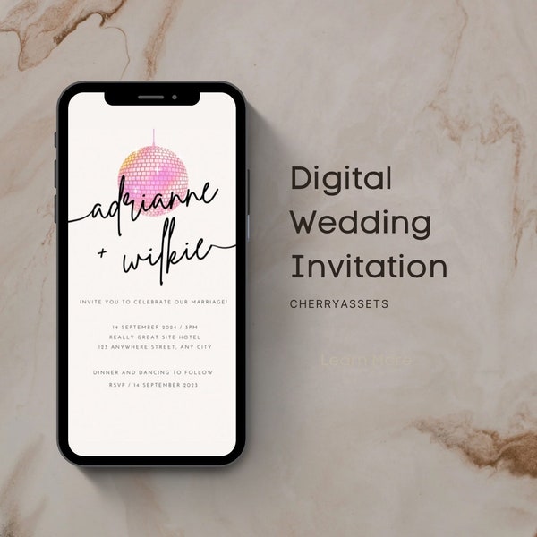 Disco Ball Wedding Invitations Etsy