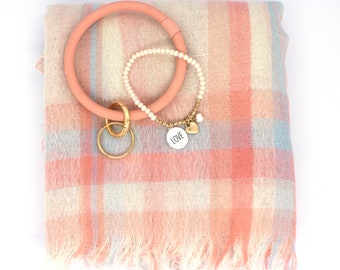 Love Gift Set - Light weight scarf, Keychain and Love Charm Bracelet