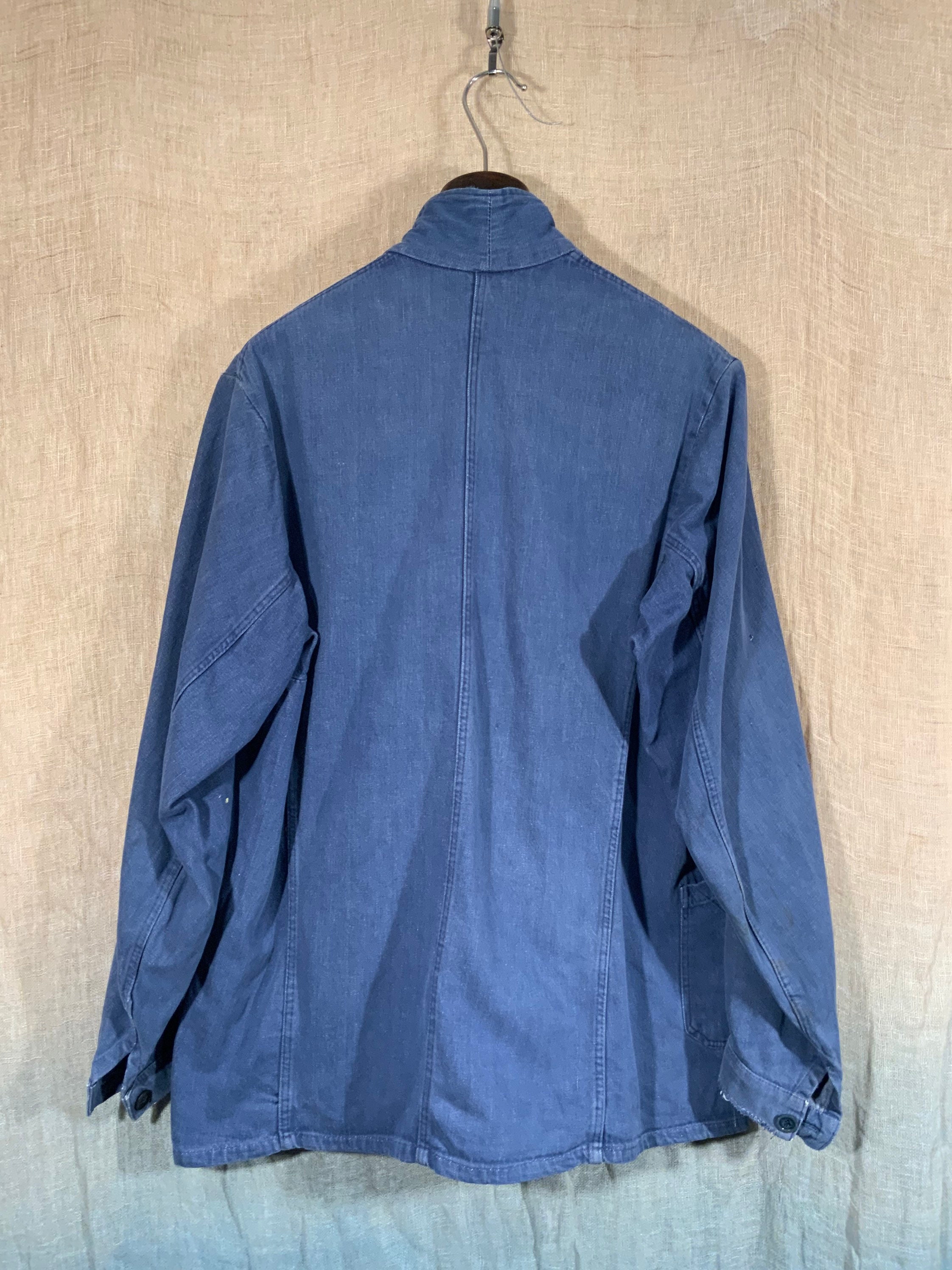 French 1960s Light Blue Indigo Denim Chore Jacket Great Signs - Etsy UK