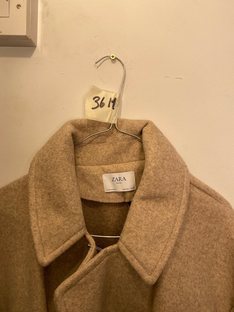 Zara Camel Coat Classic Timeless Style Concealed Closure Swing Etsy
