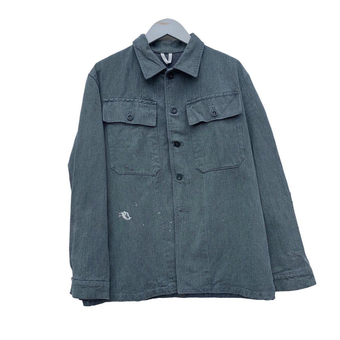 Swedish workwear overshirt/jacket in slate grey green cotton | Etsy