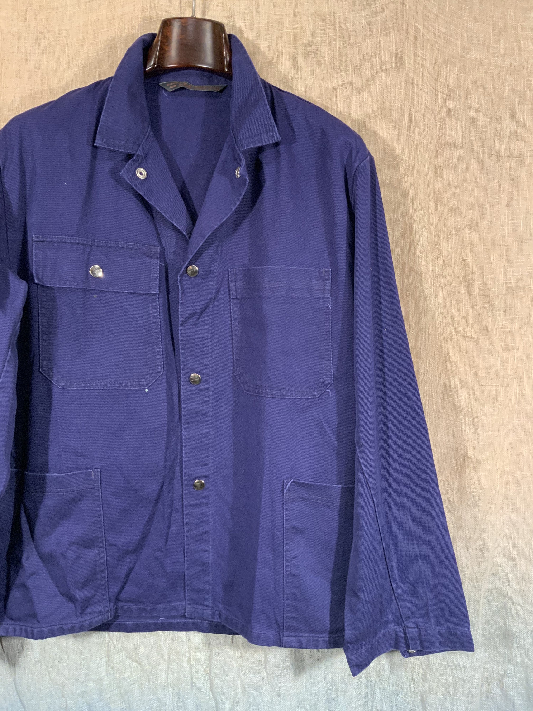 French 1970s electric blue chore jacket cotton drill. | Etsy