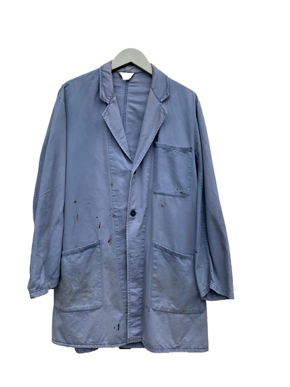 Indigo French workwear long overall #192