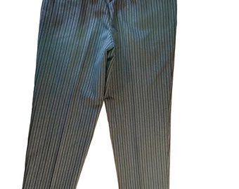 Tailored Wool Grey Black Pinstripe Peg 