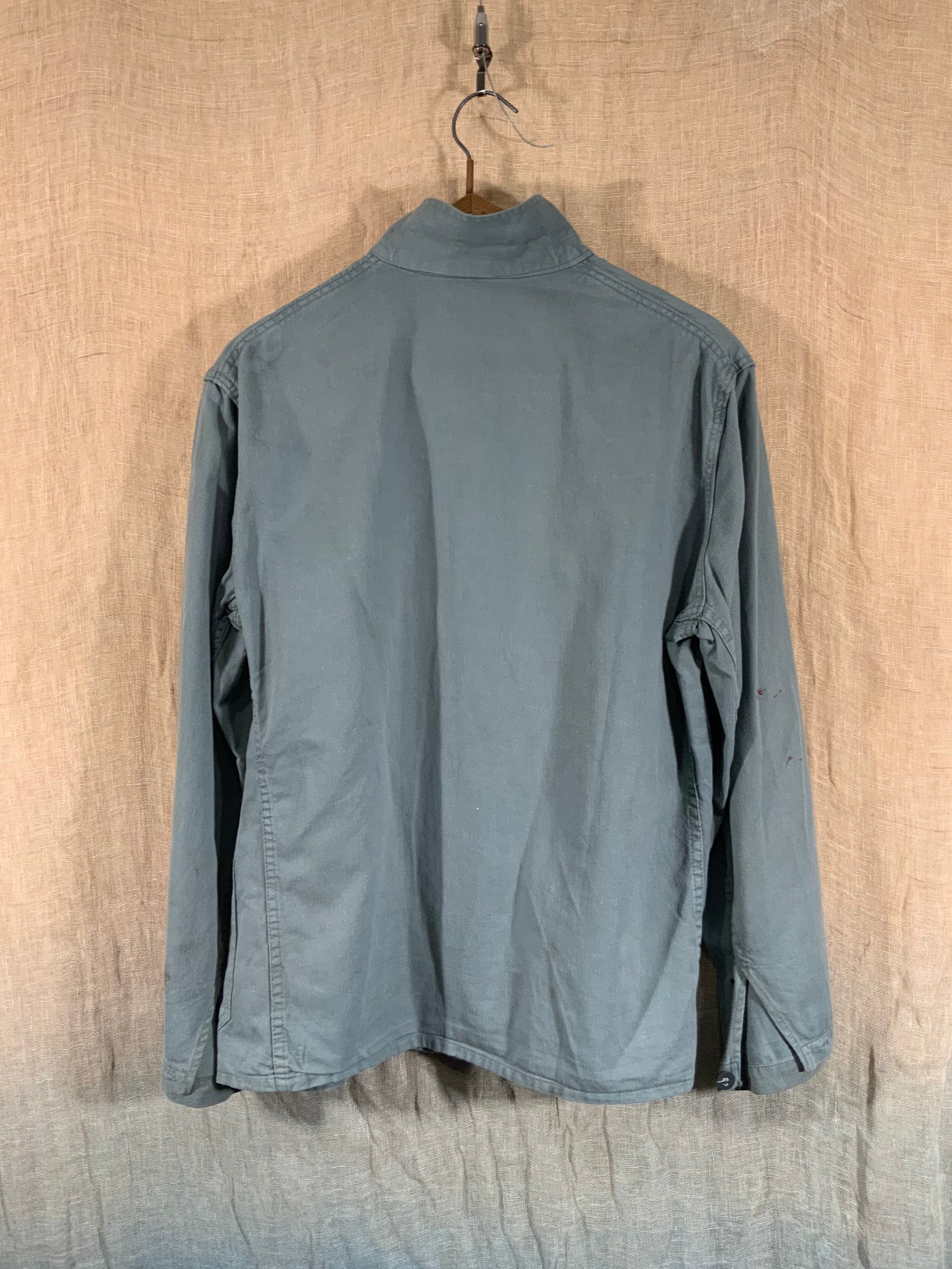1970s kaki green grey chore shirt jacket in cotton drill | Etsy