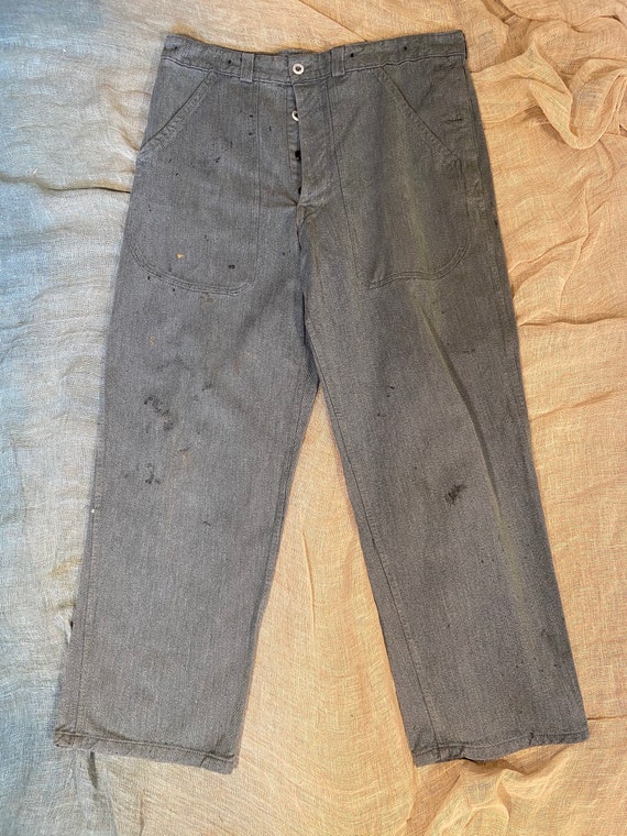 Washed out Grey Vintage Workwear Trousers | Etsy