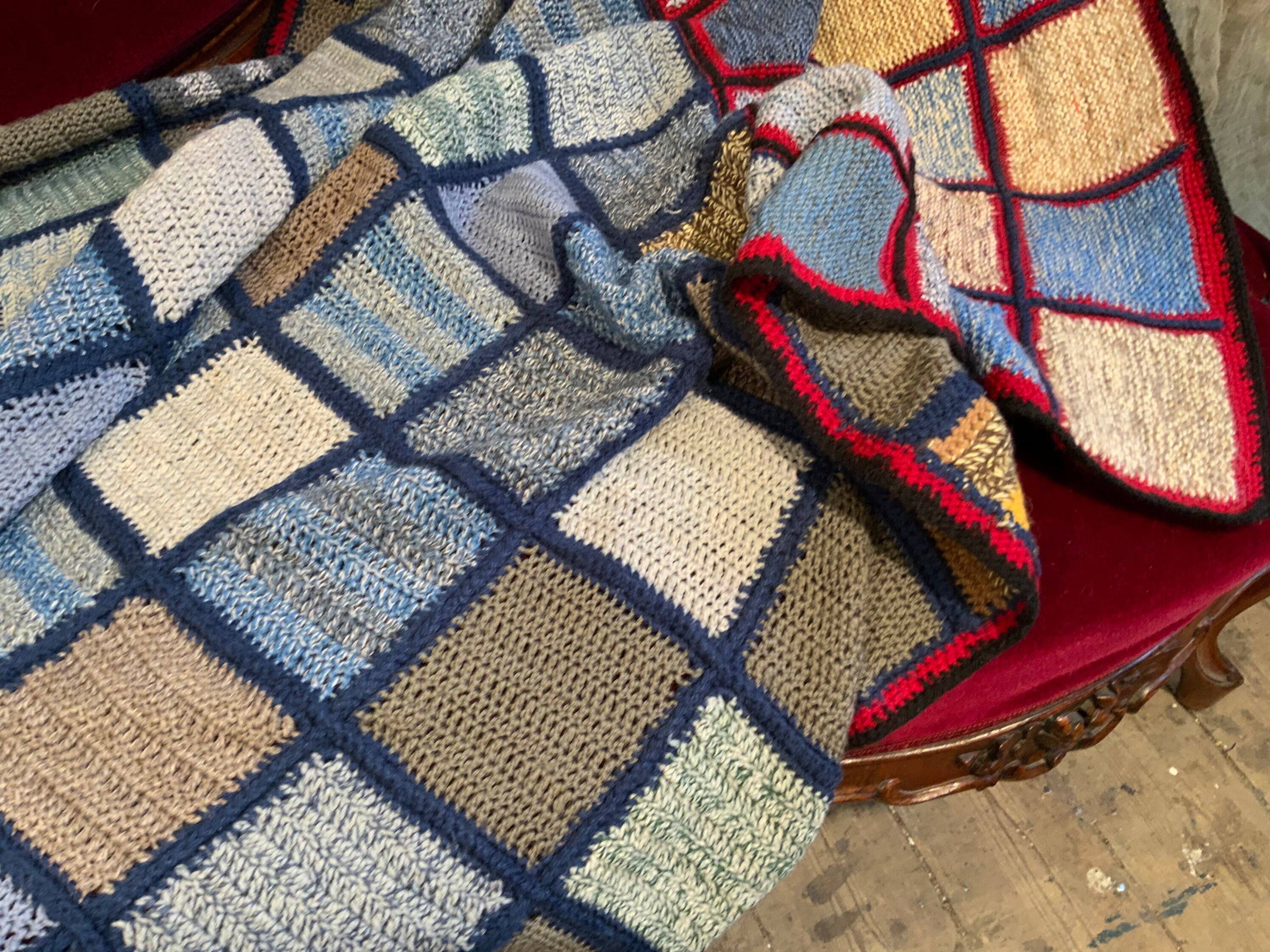 Vintage Cozy 100 Wool Crochet/knitted/open Weave Blanket Etsy UK