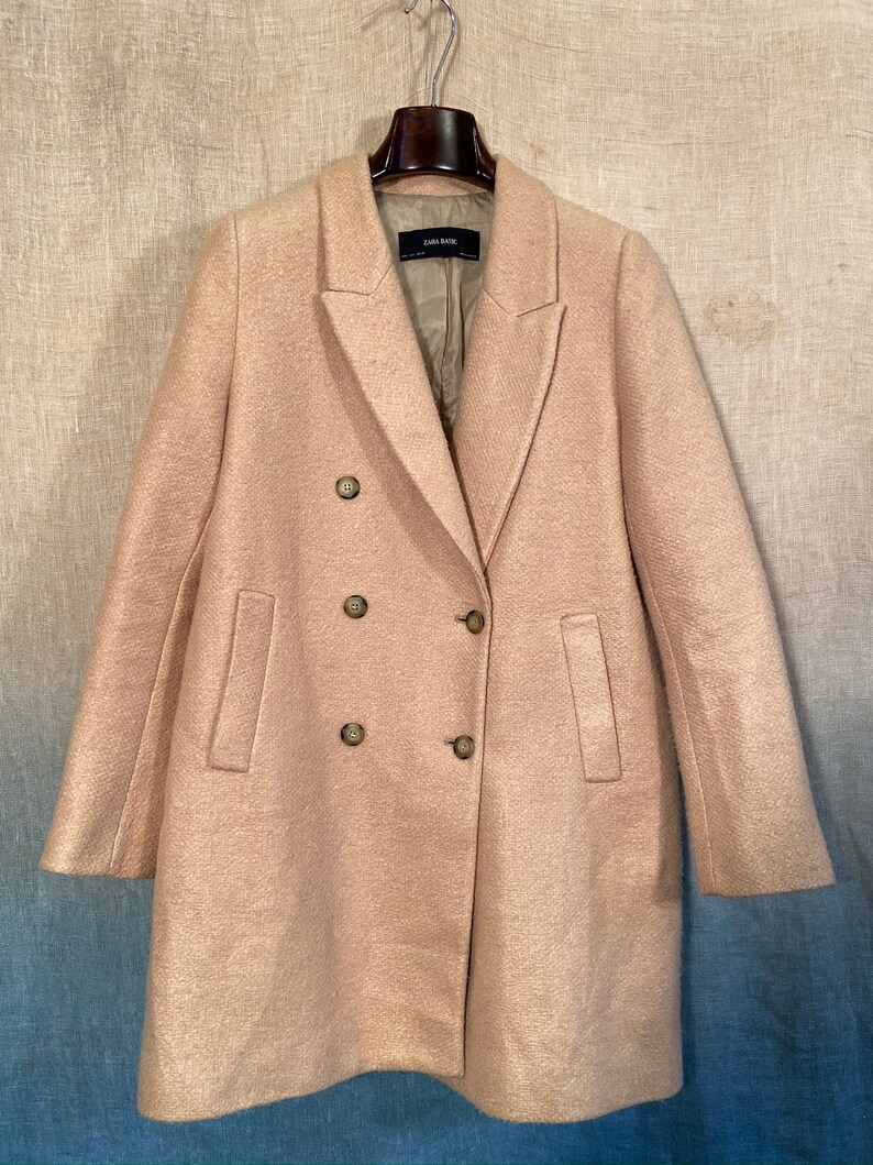 zara double breasted camel coat