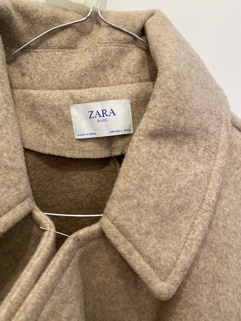 Zara Camel Coat Classic Timeless Style Concealed Closure Swing Etsy