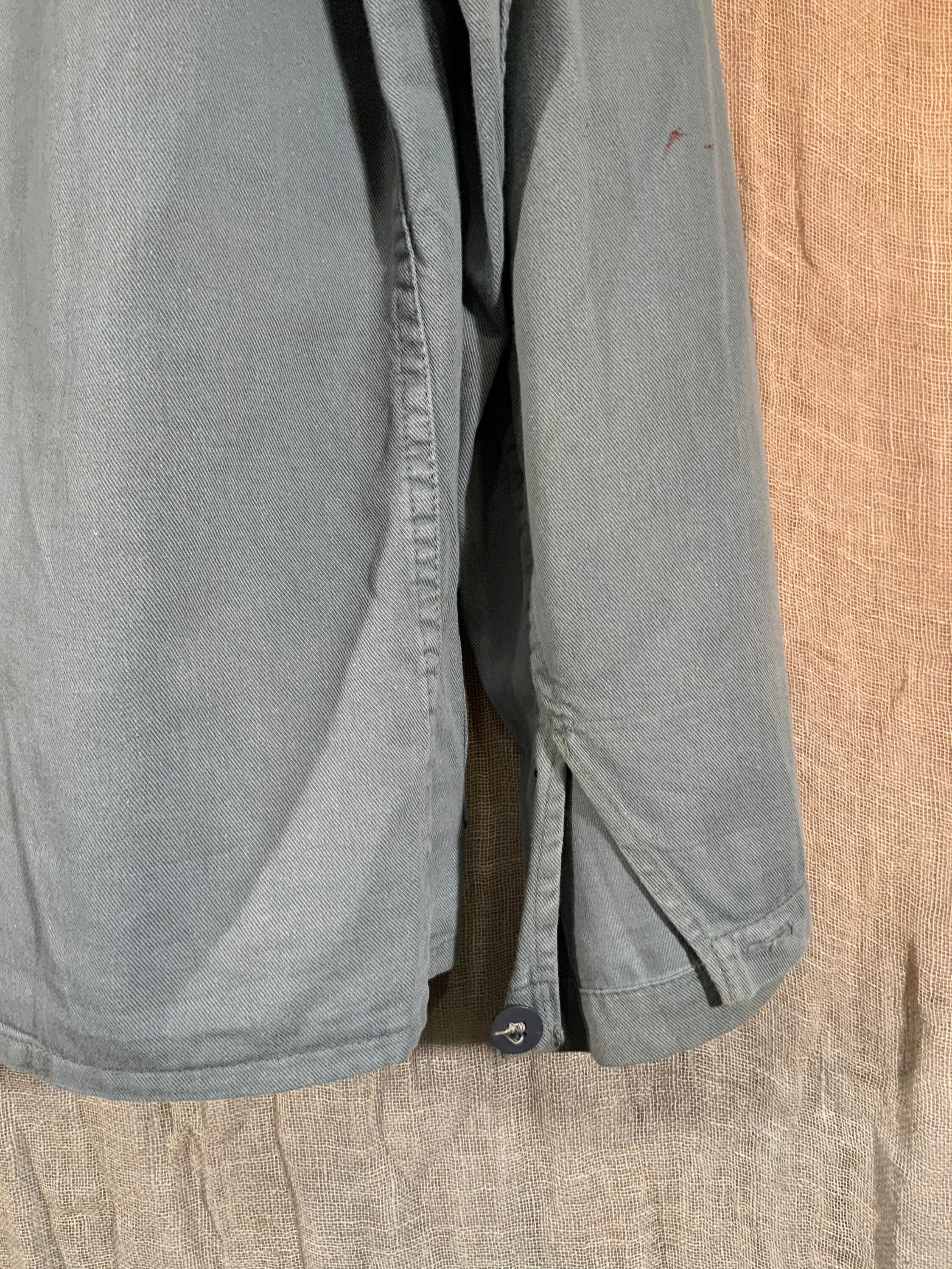 1970s kaki green grey chore shirt jacket in cotton drill | Etsy