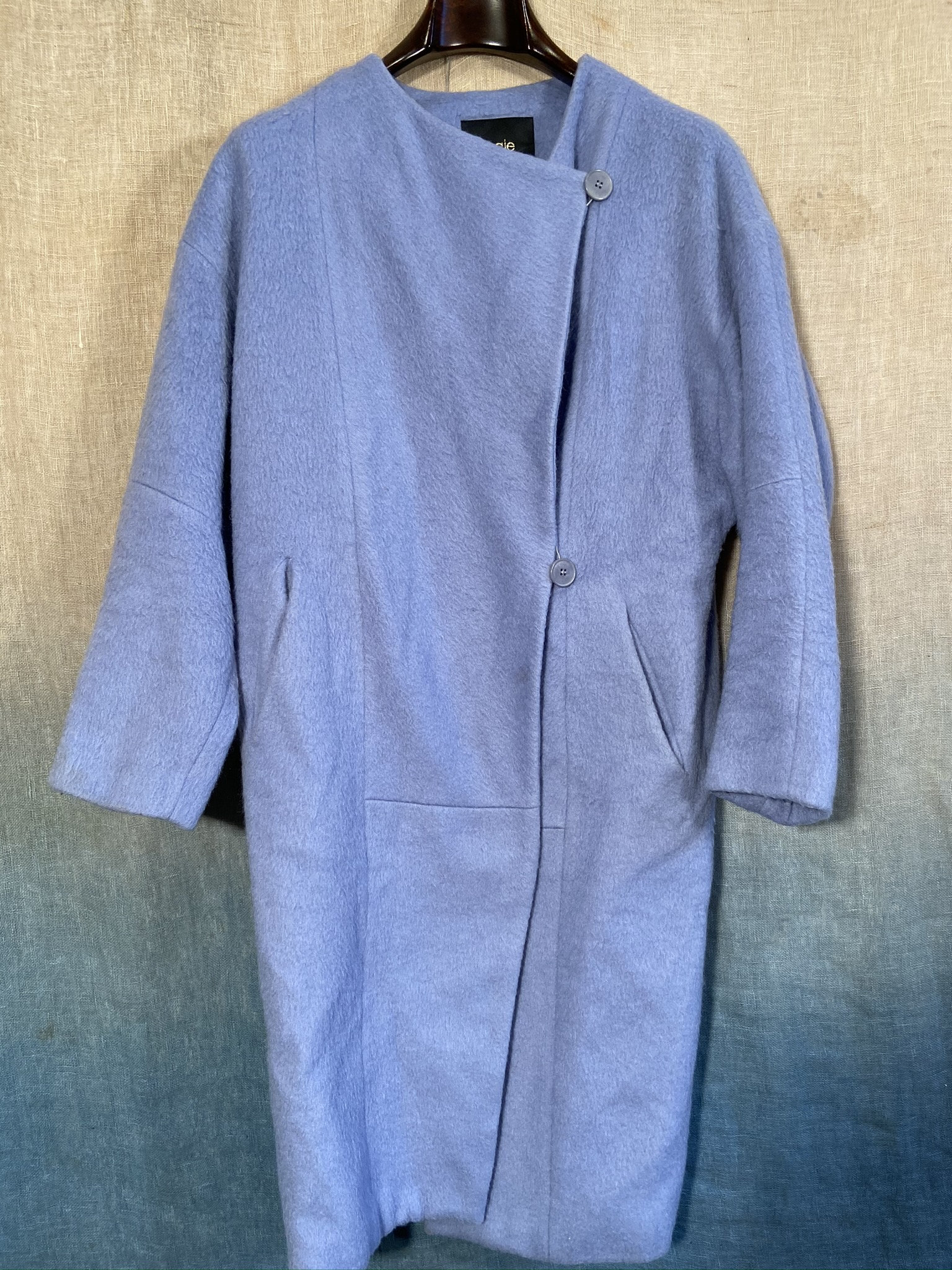 Maje Coat Baby Blue Asymmetrical Stylish Cool Wear season | Etsy