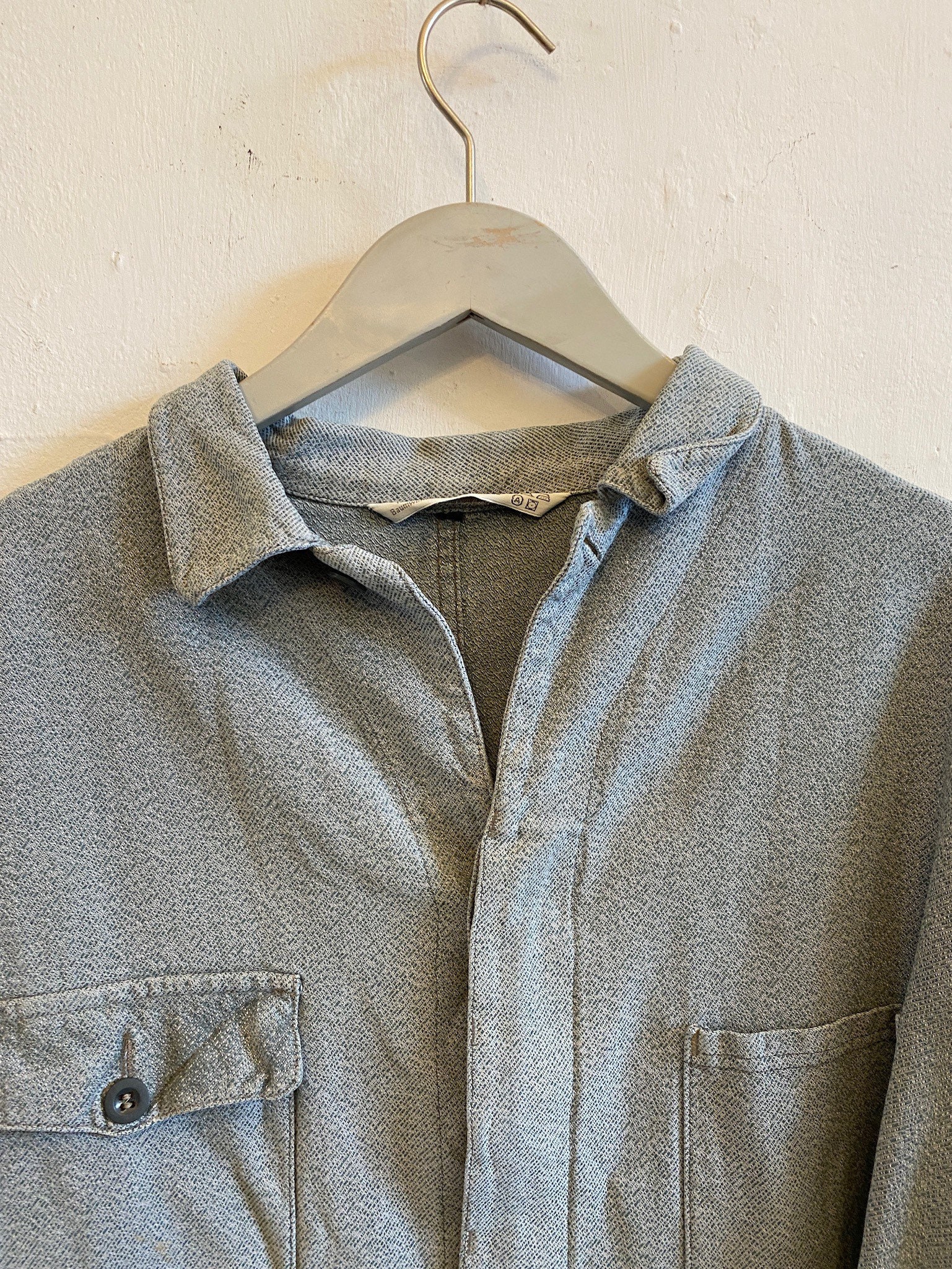 Swedish workwear overshirt/jacket in soft slate green cotton | Etsy