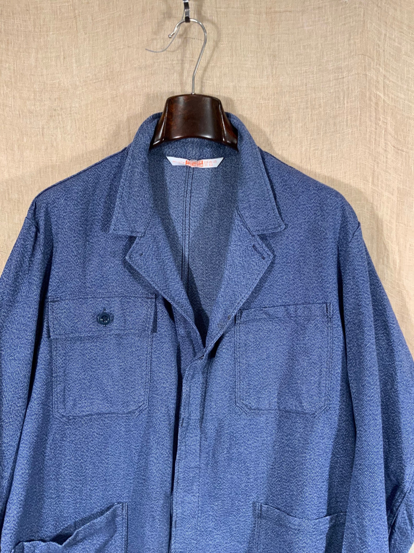 French 1950s Indigo Blue Chore Jacket Cotton Drill Etsy