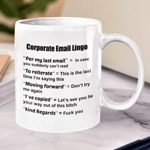 Funny corporate jargon, Christmas gift for office workers. Gift for all professions. Corporate Email Lingo gift. Funny gift for colleagues.