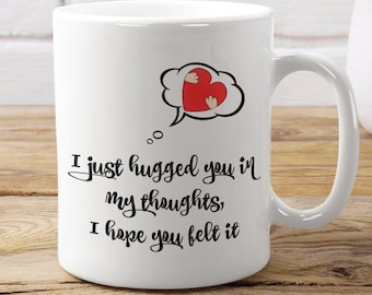 Hug mug. SENDING YOU A HUG mug as a gift to create love and happiness. A Valentine's gift to send love & hugs.