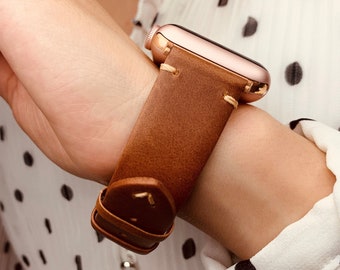 Apple Watch Band 42mm 44mm Apple Watch Band 38mm 40mm Leather Apple iWatch Monogram Custom Apple Strap Man Woman Gift Watch Strap