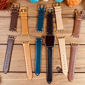 Leather Apple Watch Band 42mm 44mm Apple Watch Band 38mm 40mm Leather Apple iWatch Monogram Custom Apple Strap Man Woman Gift Watch Strap