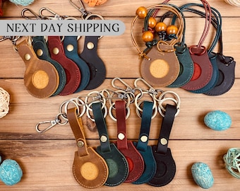 AirTag Keychain, Leather AirTag Cover, AirTag Keyring, Customized Airtag Keychain