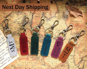 Custom Keychain, Custom Name Keychain, Leather Keychain, Personalized Keychain, Custom Key Ring, Key Chain for Men ,Gift for Him