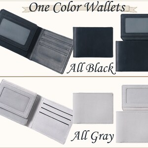 a set of three different types of wallets