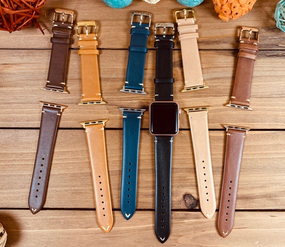 Custom Apple Watch Band 40mm 38mm 42mm 44mm Leather 40mm Monogram