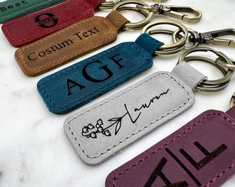 Custom Text or Logo Keychain, Leather Keychain, Funny Hotel Gift, Custom Tag, Name Party Birthday, Bulk Personalized Keychains