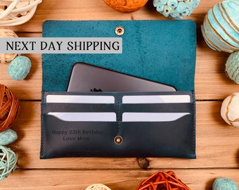 Cartera de cuero para mujer, cartera para mujer, clutch de mujer de cuero, regalo para ella, regalo para mujeres, cartera de cuero para mujeres, cartera de mujer grabada