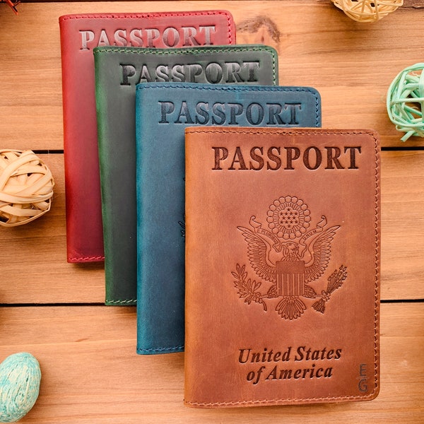 Passport Cover Personalized, Leather Passport Holder, Passport Case, Passport wallet, travel Gift, Wanderlust Gift, Traveler's Gift
