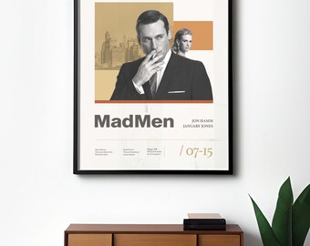Mad Men Retro Poster | Mid Century Modern 1960s Wall Art Print