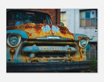 Rusty Truck Wall Art – Vintage Chevy Photography Print, Farmhouse & Rustic Decor