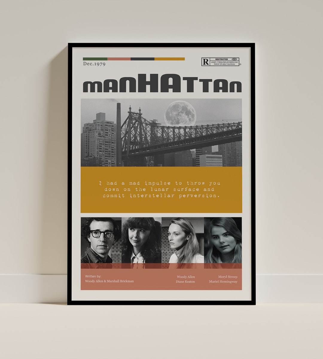 Manhattan Film Poster: Woody Allen & Diane Keaton, New York City
