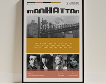 Manhattan Film Poster: Woody Allen & Diane Keaton, New York City Art Print