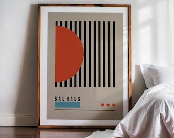 Bauhaus Print – New Sunrise Abstract Geometric Wall Art, Mid Century Modern Decor