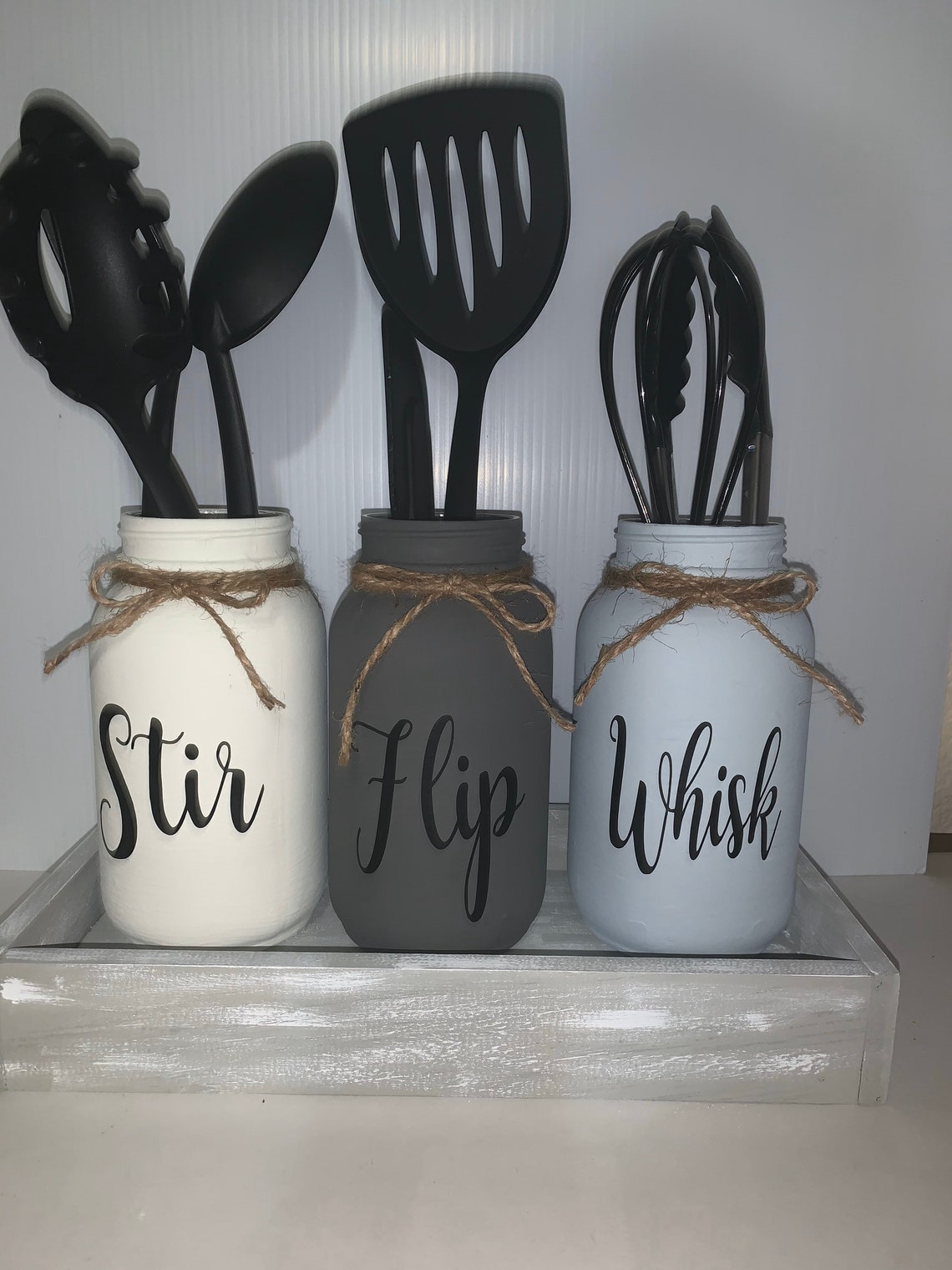 Mason Jar Utensil Holders Etsy