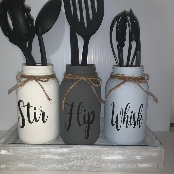 Mason Jar Utensil Holder Etsy
