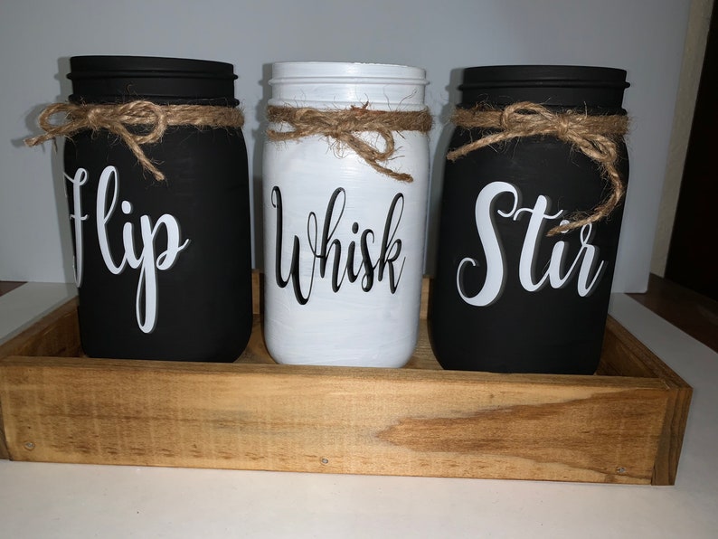 Mason Jar Utensil Holders Etsy