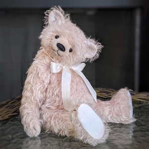 Artist Teddy Bear 11&quot;. OOAK teddy bear. Stuffed teddy toy from mohair. Handmade teddy bear.  Soft toy. Collectible teddy toy.