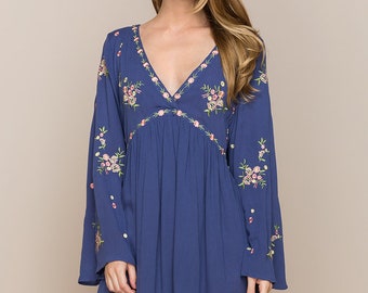 women's embroidered tunic dress