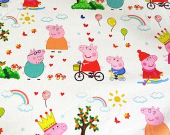 photo Print Peppa Pig Fabric peppa pig fabric etsy