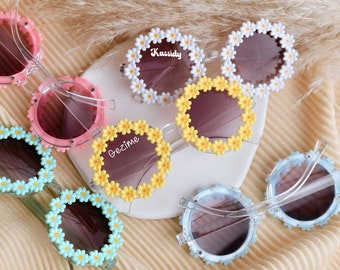 Customized Flower Sunglasses for Kids and aldult,Trendy Sunglasses for Wedding Guests of All Ages,Thoughtful Gift for Flower Girls
