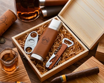 Personalise Best Man cigar flask,Perfect Gift for Groomsmen and Cigar Connoisseurs,Sleek and Stylish Cigar Flask,Ultimate Cigar Flask Set