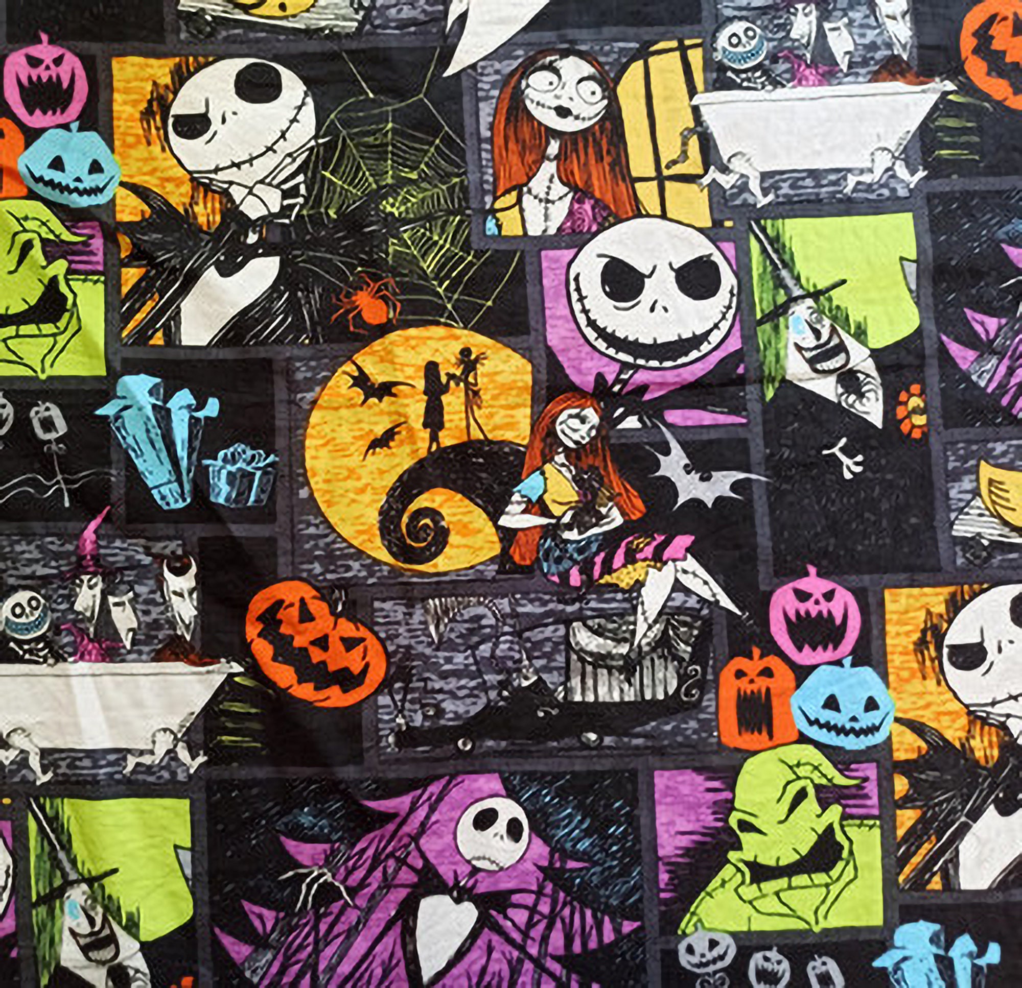 the-nightmare-before-christmas-skull-fabric-100-cotton-etsy