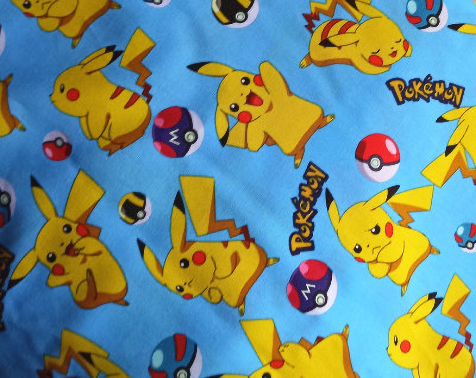 Pikachu Fabric 100 Cotton Cloth Pokemon Fabric Pikachu Etsy