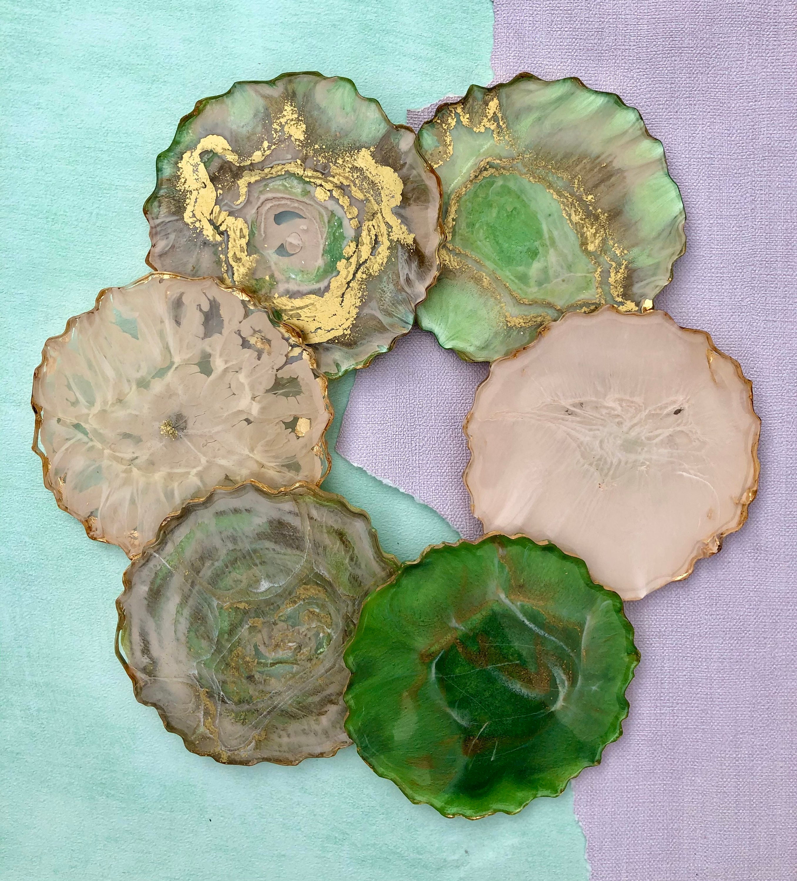 Stunning Resin Coasters set of 6 Etsy