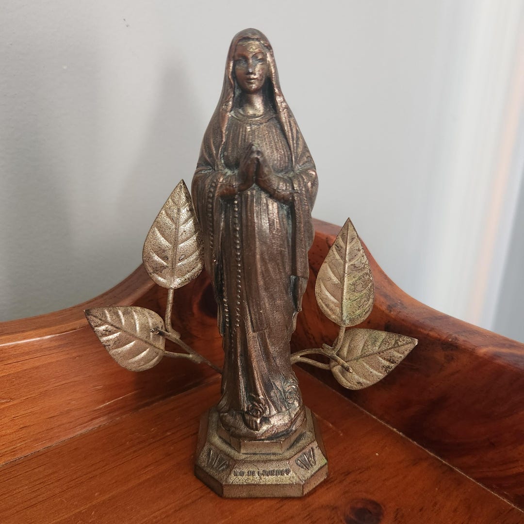 Vintage Our Lady of Lourdes Statue | Virgin Mary Figurine | French ...