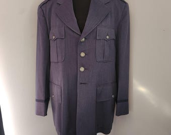 Chaqueta de vestir de la Fuerza Aérea de los Estados Unidos, color azul, uniforme militar, chaqueta y pantalones de vestir formales auténticos para oficiales.
